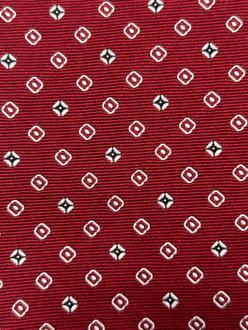 Brooks‎ Brothers Makers and Merchants Red White Diamond Tie Woven Italian Silk